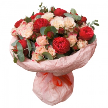 Букет из кустовых роз "Французский поцелуй"